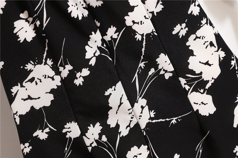 Minivestidos de mujer, moda de verano, Vestidos femeninos con estampado Floral, Vestidos de gasa fruncidos, plisado, manga corta acampanada, vestido informal