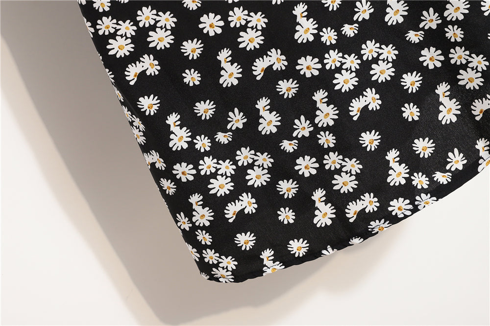 Minivestidos de mujer, moda de verano, Vestidos femeninos con estampado Floral, Vestidos de gasa fruncidos, plisado, manga corta acampanada, vestido informal