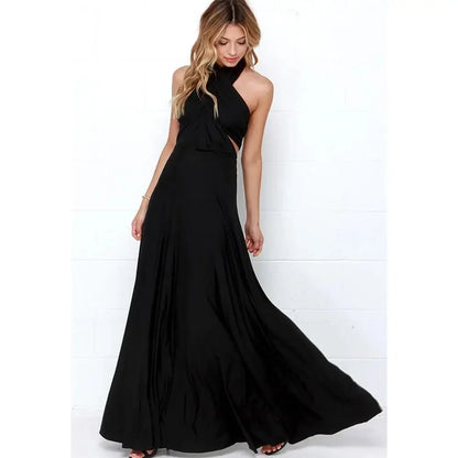 Sexy mujer Multiway Wrap Convertible Boho Maxi Club vestido rojo vendaje vestido largo fiesta damas de honor Infinity Robe Longue Femme