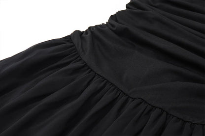 WhereMery-Vestidos largos elegantes para mujer, vestido largo liso fruncido, Sexy, primavera Y2K, temperamento de verano, Vestidos de cintura alta