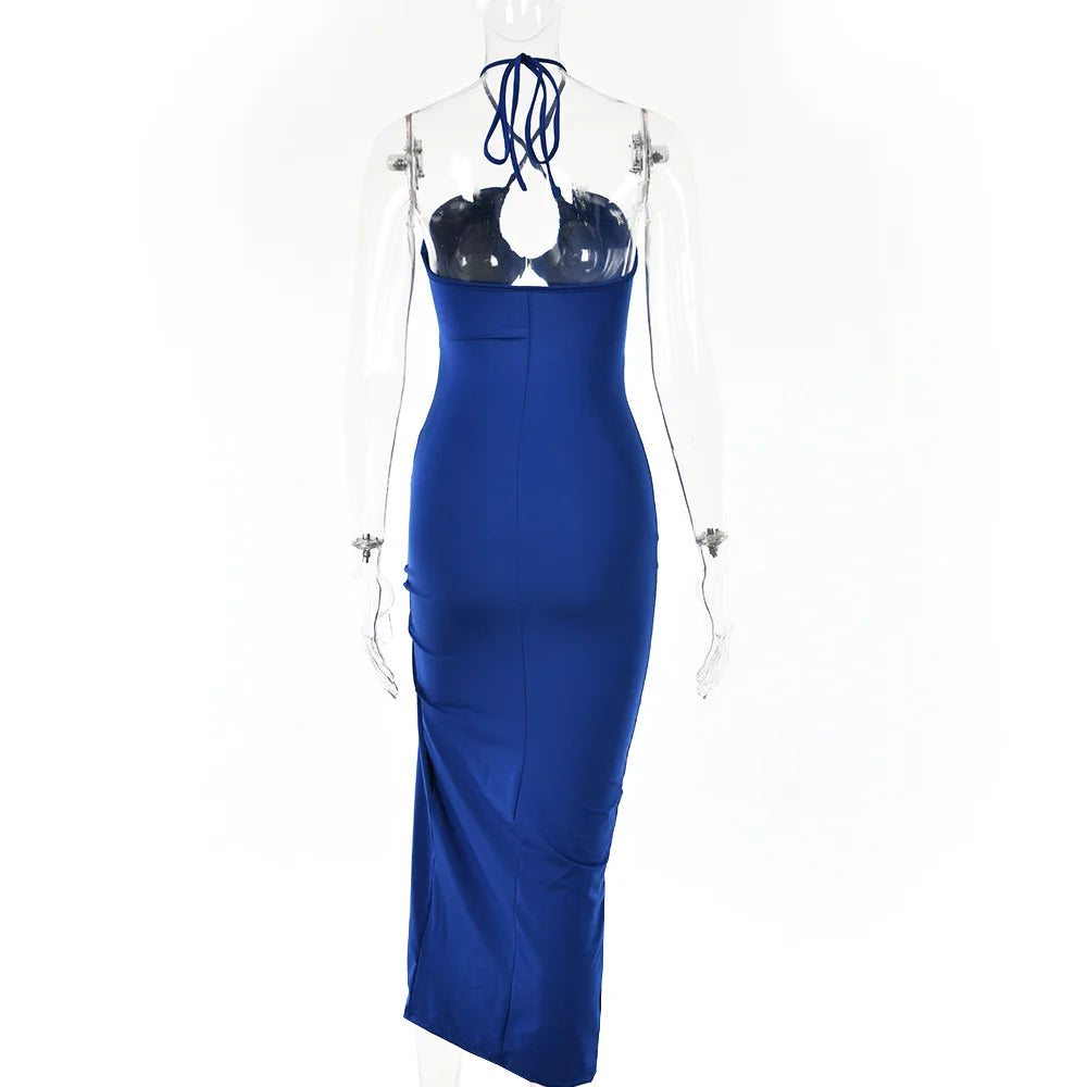 Vestidos sexis sin mangas por debajo de la rodilla con espalda descubierta Para Mujer, vestido ajustado Para fiesta y Club nocturno, Vestidos ceñidos Para Mujer