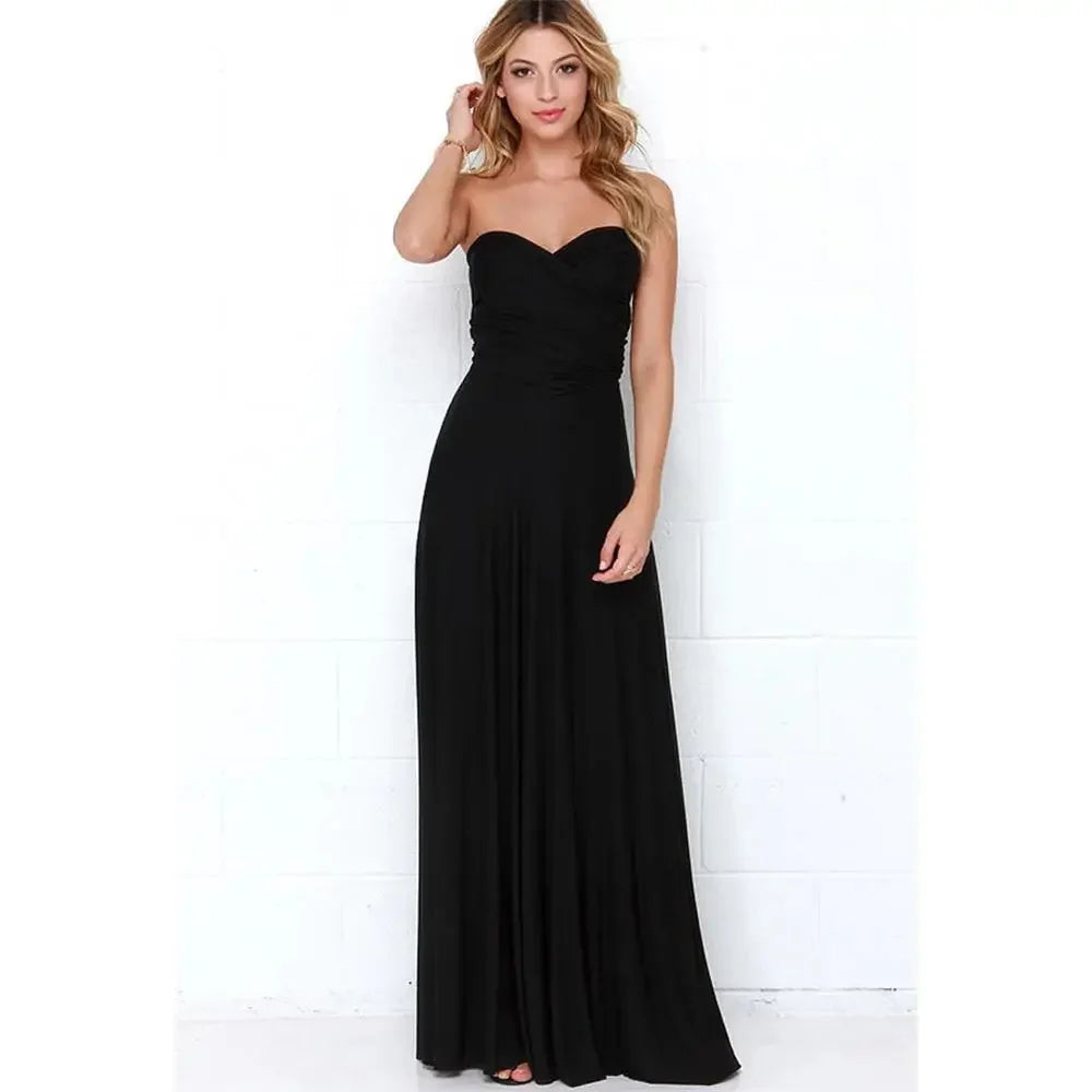 Sexy mujer Multiway Wrap Convertible Boho Maxi Club vestido rojo vendaje vestido largo fiesta damas de honor Infinity Robe Longue Femme