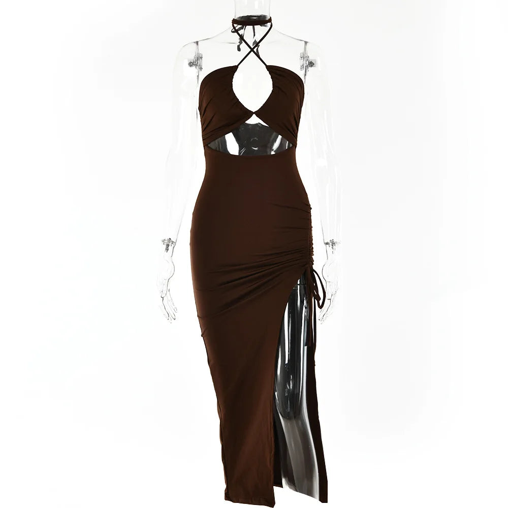 Vestidos sexis sin mangas por debajo de la rodilla con espalda descubierta Para Mujer, vestido ajustado Para fiesta y Club nocturno, Vestidos ceñidos Para Mujer