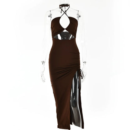 Vestidos sexis sin mangas por debajo de la rodilla con espalda descubierta Para Mujer, vestido ajustado Para fiesta y Club nocturno, Vestidos ceñidos Para Mujer