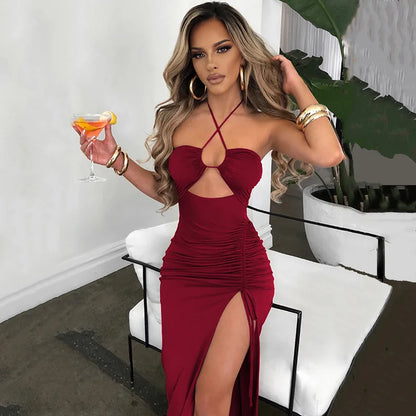 Vestidos sexis sin mangas por debajo de la rodilla con espalda descubierta Para Mujer, vestido ajustado Para fiesta y Club nocturno, Vestidos ceñidos Para Mujer