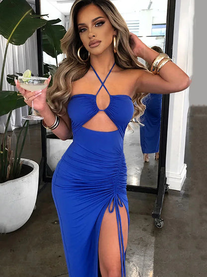 Vestidos sexis sin mangas por debajo de la rodilla con espalda descubierta Para Mujer, vestido ajustado Para fiesta y Club nocturno, Vestidos ceñidos Para Mujer