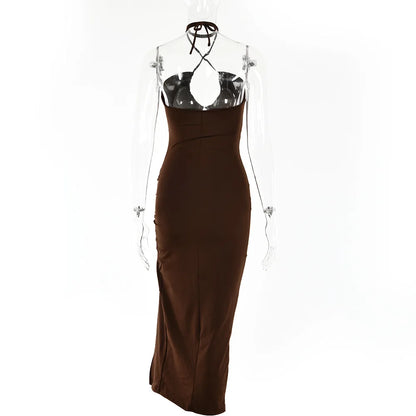 Vestidos sexis sin mangas por debajo de la rodilla con espalda descubierta Para Mujer, vestido ajustado Para fiesta y Club nocturno, Vestidos ceñidos Para Mujer