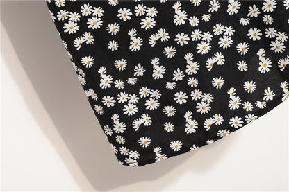 Minivestidos de mujer, moda de verano, Vestidos femeninos con estampado Floral, Vestidos de gasa fruncidos, plisado, manga corta acampanada, vestido informal