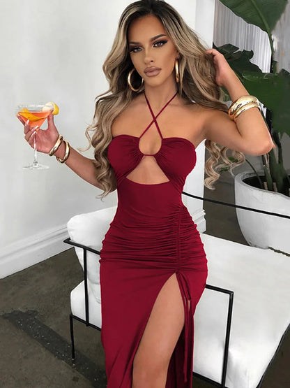 Vestidos sexis sin mangas por debajo de la rodilla con espalda descubierta Para Mujer, vestido ajustado Para fiesta y Club nocturno, Vestidos ceñidos Para Mujer